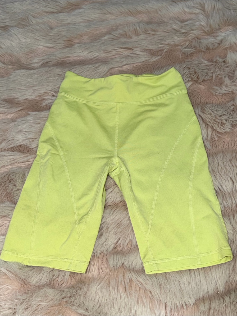 Free People High-Waist Neon Yellow Women's Bike Shorts